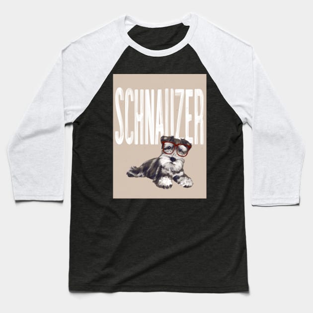 Schnauzer dog Baseball T-Shirt by Art Designs